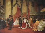 unknow artist kung oscar ii s kroning i trondbeims domkyrka den 18 juli 1873 France oil painting artist